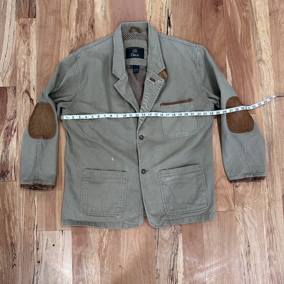 Vintage Orvis Chore Barn Field Elbow Patches Jacket Khaki Tan Men's Large - Picture 10 of 10